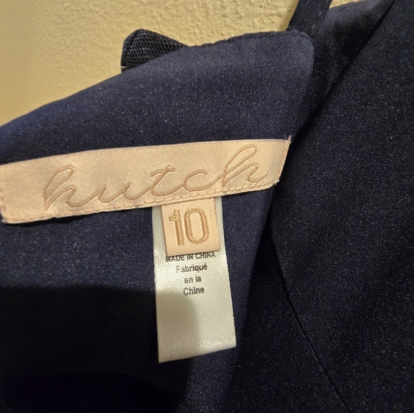 Anthropologie Hutch Amara Bustier Pleated Tulle Fit & Flare Midi Dress Navy 10 - Picture 8 of 8